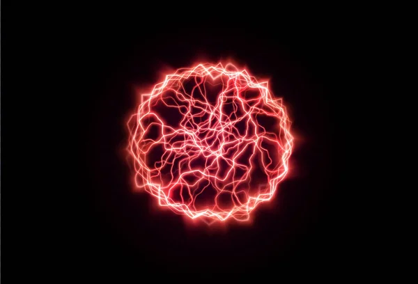 强而有力的球闪电般红着脸 一个环中能量的强电子中子电荷 设计元素 明信片 邀请函 屏幕保护程序 矢量说明 矢量图形