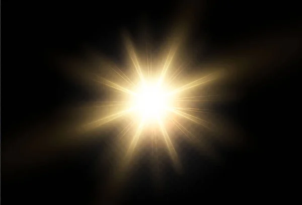 Světlá Hvězda Zlatá Png Světlé Slunce Zlaté Png Světle Zlatý — Stockový vektor