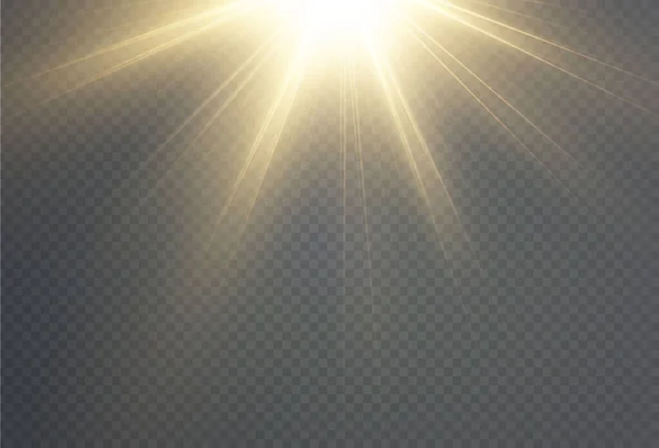 Açık Yıldız Altın Png Açık Güneş Altın Png Parlak Altın — Stok Vektör