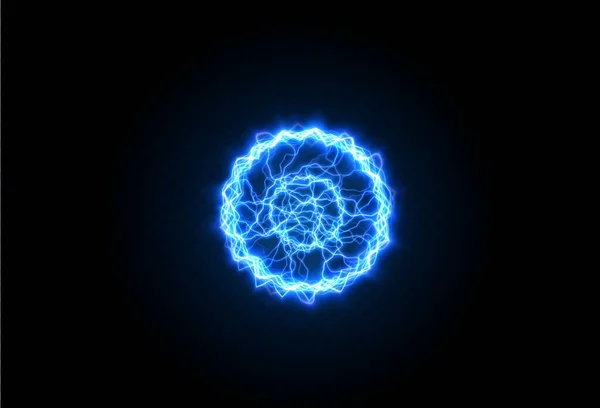 Mächtiger Kugelblitz Blau Png Eine Starke Elektrische Neon Ladung Energie — Stockvektor