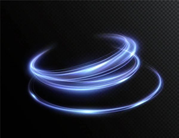 Açık Beyaz Twirl Beyaz Çizginin Kıvrımlı Işık Etkisi Png Parlak — Stok Vektör