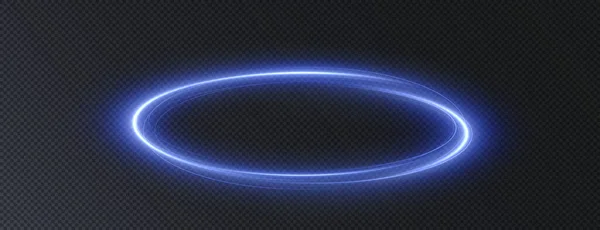 Hellblauer Twirl Kurvenlichtwirkung Der Blauen Linie Png Leuchtend Blauer Kreis — Stockvektor
