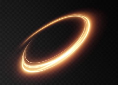Açık altın twirl png. Altın çizginin kıvrımlı ışık etkisi. Parlak altın çember. Tasarımınız, reklamınız, kartpostallarınız, davetiyeleriniz, ekran koruyucularınız, web siteleriniz, oyunlarınız için. - Evet. Vektör illüstrasyonu