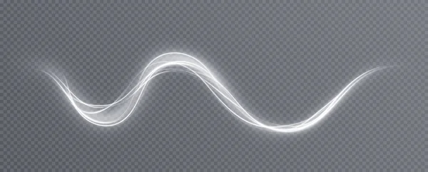 Lichtgevende Witte Lijnen Png Van Snelheid Licht Gloeiend Effect Abstracte — Stockvector