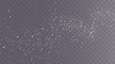 Bokeh ışıkları arka planı etkiler. Beyaz png toz ışığı. Parlayan tozun Noel arkaplanı. Parlayan ışık konfetileri ve dizaynınız için kıvılcım dokusu. - Evet. Vektör illüstrasyonu
