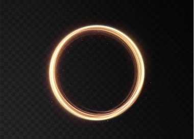 Açık altın twirl png. Altın çizginin kıvrımlı ışık etkisi. Parlak altın çember. Tasarımınız, reklamınız, kartpostallarınız, davetiyeleriniz, ekran koruyucularınız, web siteleriniz, oyunlarınız için. Vektör illüstrasyonu