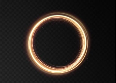 Açık altın twirl png. Altın çizginin kıvrımlı ışık etkisi. Parlak altın çember. Tasarımınız, reklamınız, kartpostallarınız, davetiyeleriniz, ekran koruyucularınız, web siteleriniz, oyunlarınız için. Vektör illüstrasyonu