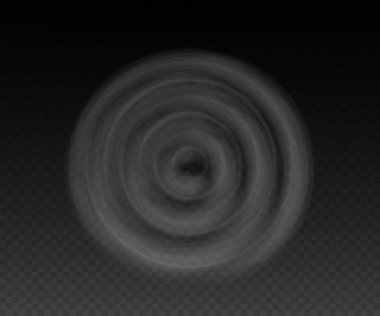 Vektör dumanı PNG izole etti. Şeffaf siyah arka planda beyaz duman dokusu. Buharın özel efekti, duman, sis, bulutlar. Vektör illüstrasyonu