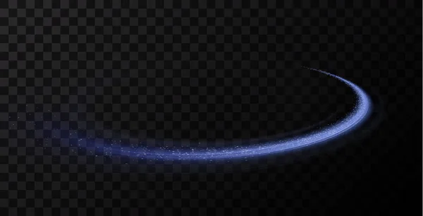 Açık Mavi Twirl Neon Hattının Kıvrımlı Işık Etkisi Parlak Mavi — Stok Vektör