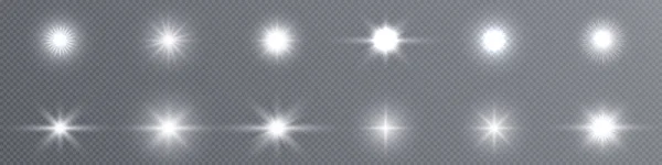 Açık Yıldız Beyaz Png Açık Güneş Beyaz Png Flaş Beyaz — Stok Vektör