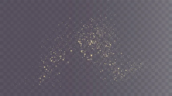 Рождественский Фон Свет Пыли Волшебная Золотая Пыль Прекрасно Блестящие Частицы — стоковый вектор