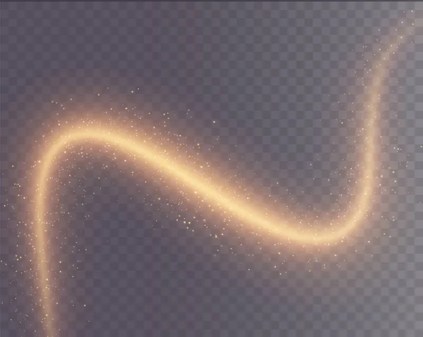 Světle Zlatý Twirl Png Křivkový Světelný Efekt Zlaté Čáry Světelný — Stockový vektor