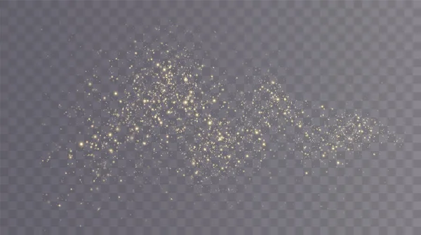 Рождественский Фон Свет Пыли Волшебная Золотая Пыль Прекрасно Блестящие Частицы — стоковый вектор