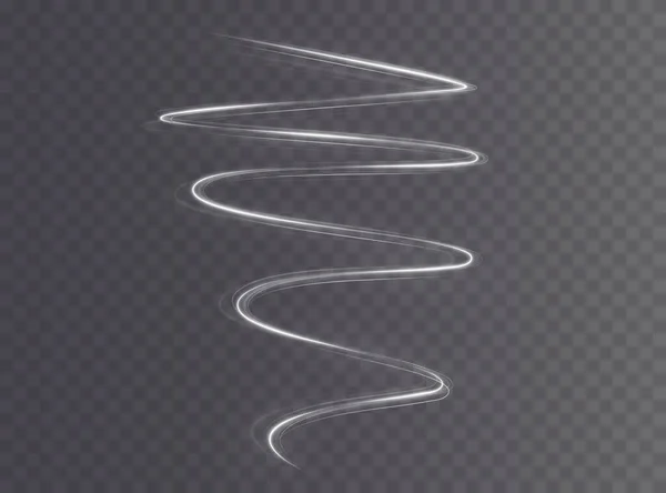 Світло Білий Twirl Png Крива Світлового Ефекту Білої Лінії Елемент — стоковий вектор