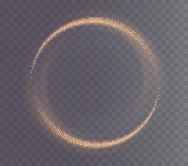 Cercle Lumineux Magique Cadre Rond Festif Avec Effet Lumière Poussière — Image vectorielle