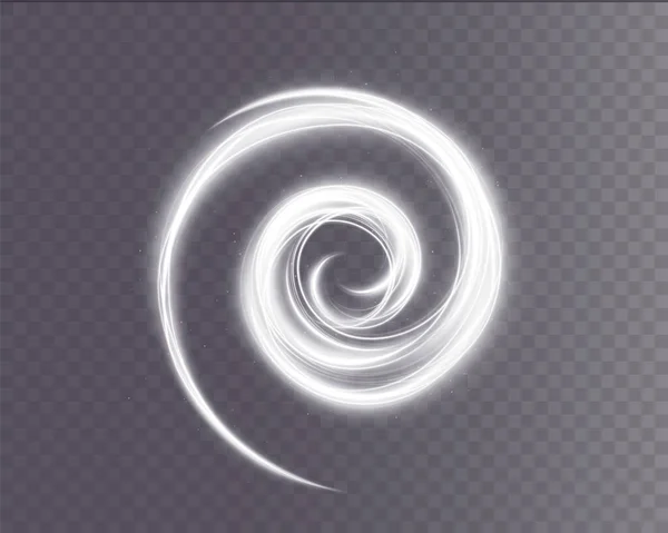 Leicht Weißer Twirl Kurve Lichteffekt Der Weißen Linie Leuchtend Weißer — Stockvektor