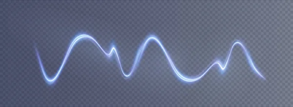 Putaran Biru Muda Efek Cahaya Kurva Dari Garis Neon Luminous - Stok Vektor