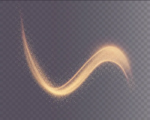 Açık Altın Twirl Png Altın Çizginin Kıvrımlı Işık Etkisi Parlak — Stok Vektör