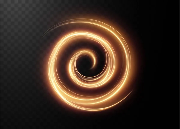 Світло Золотий Twirl Png Крива Світлового Ефекту Золотої Лінії Світло — стоковий вектор