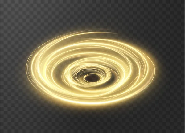 Giro Dorado Claro Png Efecto Luz Curva Línea Dorada Espiral — Archivo Imágenes Vectoriales