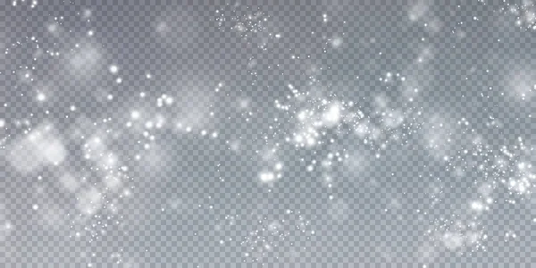 白色的粉色灰尘灯 Bokeh灯的背景效果 圣诞背景的闪亮灰尘圣诞灯火通明 为您的设计贴上一层纹理 矢量说明 — 图库矢量图片