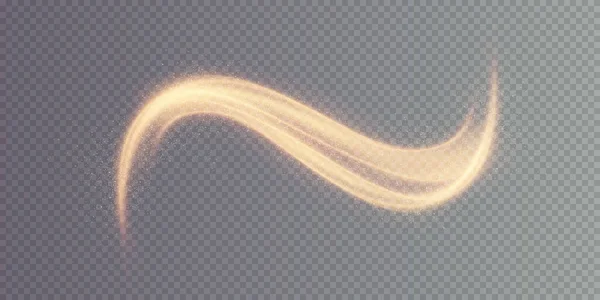 Light Golden Twirl Png Curve Light Effect Golden Line Luminous — Stock Vector