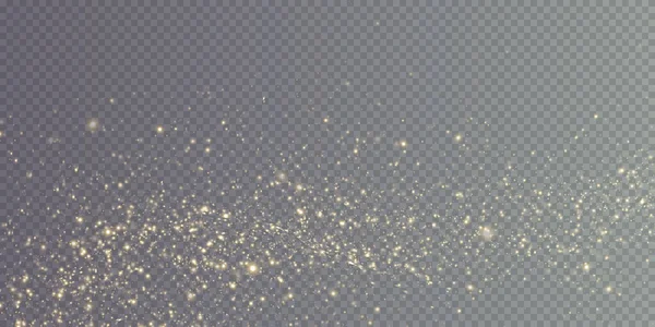 Sfondo Natalizio Luce Polvere Png Magica Polvere Oro Lucente Particelle — Vettoriale Stock