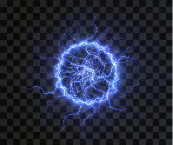 Light Circle Blue Lightning Set Ring Fire Light Effect Luminous — Stockvektor