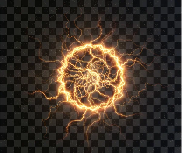 Voimakas Pallo Salama Kultaa Asetettu Vahva Sähkövaraus Yhdessä Renkaassa Elementti — vektorikuva