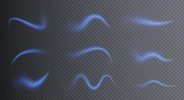 Magische Blauwe Wind Png Feestelijk Geïsoleerd Transparante Achtergrond Neon Komeet Stockillustratie