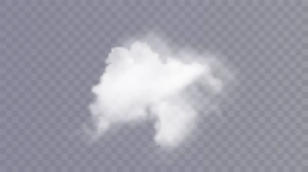 Nube Blanca Transparente Vectorial Acumulación Vapor Humo Gas Coágulo Vapor — Vector de stock