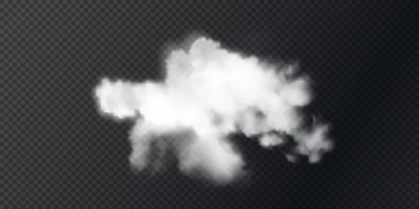 ベクトル透明な白い雲 ガスの蓄積 多くの飛行蒸気 ベクターイラスト — ストックベクタ
