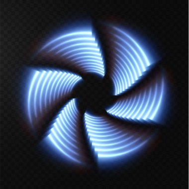Siyah arkaplanda parlayan neon spiral