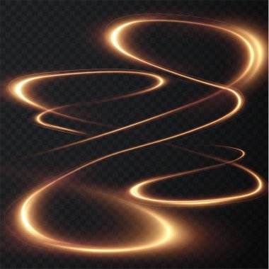 Parlayan ışık efektinin vektör çizimi, şeffaf arkaplan.