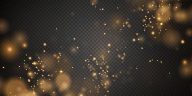 Altın bokeh ışıkları arka planda. vektör illüstrasyonu.