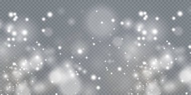 Şeffaf bir arkaplana düşen beyaz toz karı. Kış Noel 'i ve yeni yıl