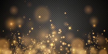 Vektör çizimi. Parlayan altın yıldızlı soyut altın ve kara büyü geçmişi. sihirli arka plan.