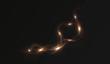 Koyu arkaplan üzerinde parlak altın ışıklar