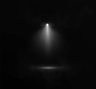 Sahne ışıklarıyla siyah bir arkaplanda sahne ışığı. vektör illüstrasyonu