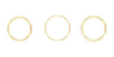 Beyaz arka planda izole edilmiş altın yuvarlak çerçeve. vektör illüstrasyonu