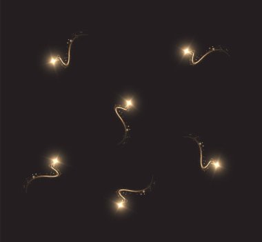 Siyah arkaplanda altın ışıklar.