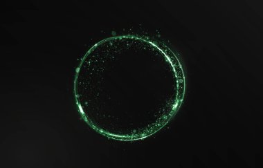 partiküllerle parlayan neon çember.