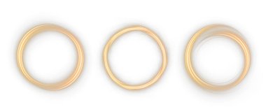 yuvarlak altın çerçeve beyaz daire izole