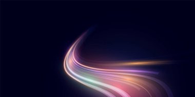 Siyah zemin üzerinde soyut dalga. Vektör çizimi. 10 saniye.