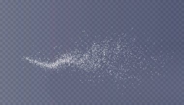 Şeffaf arkaplanda uçan toz parçacıkları.