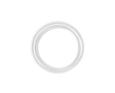 beyaz arkaplanda izole edilmiş yuvarlak plastik daire, üst görünüm