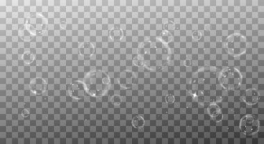şeffaf sabun köpüğü. vektör çizim.
