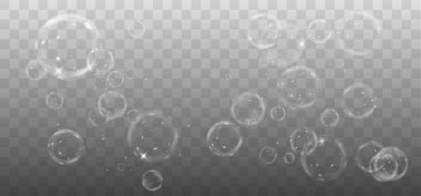 vektör saydam su damlaları. Şeffaf bir arkaplanı olan şeffaf gerçekçi su damlaları.
