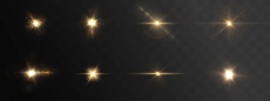 Parlayan ışık efektleri, yıldız, toz ve ışıltılar..