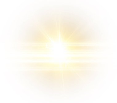 Parlak altın yıldız patladı. Beyaz arkaplanda vektör illüstrasyonu.